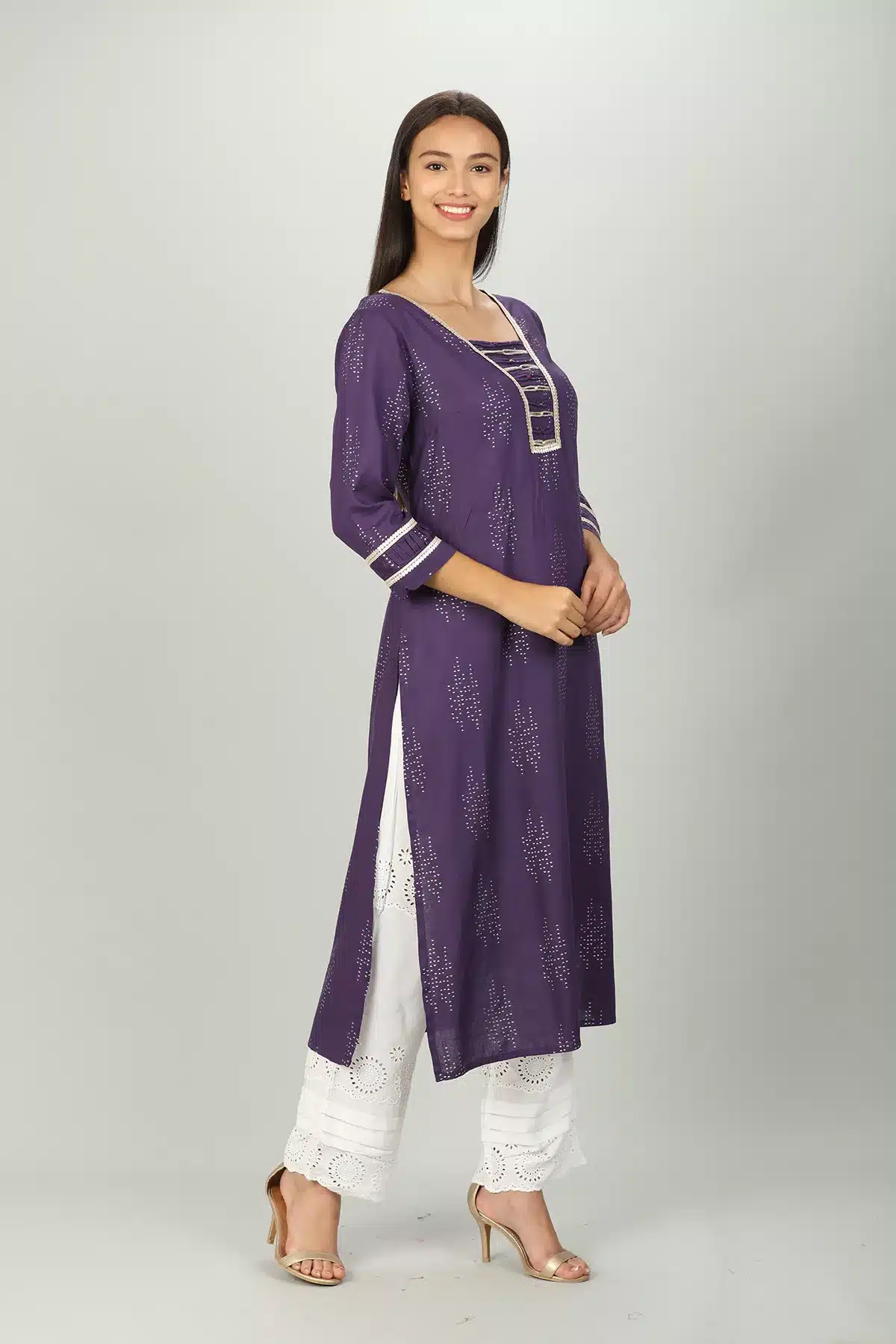 Purple Embelished Female Kurti