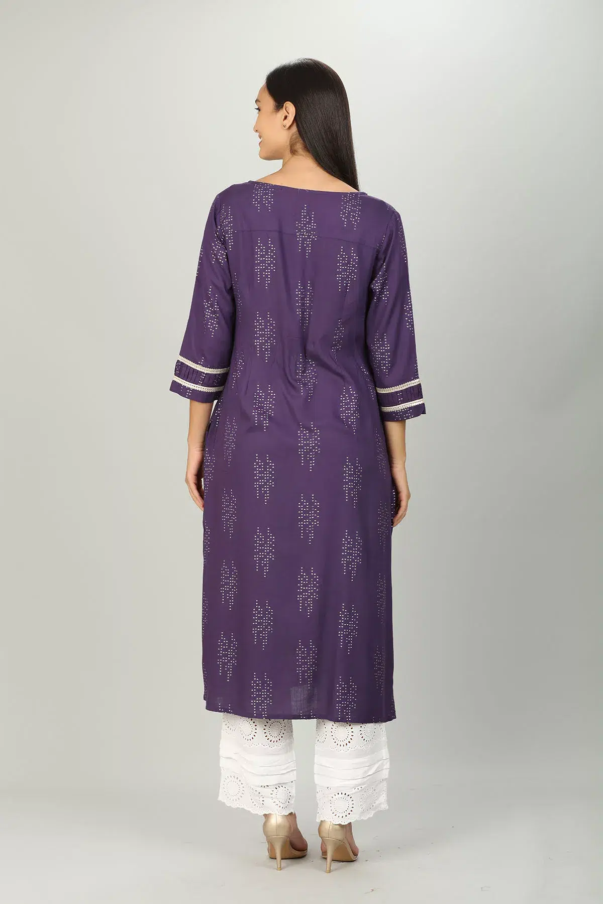 Purple Embelished Female Kurti