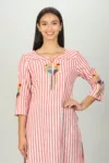 Striped Red And White Kurti For Women
