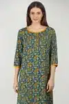 Printed Dark Green Kurta For Ladies