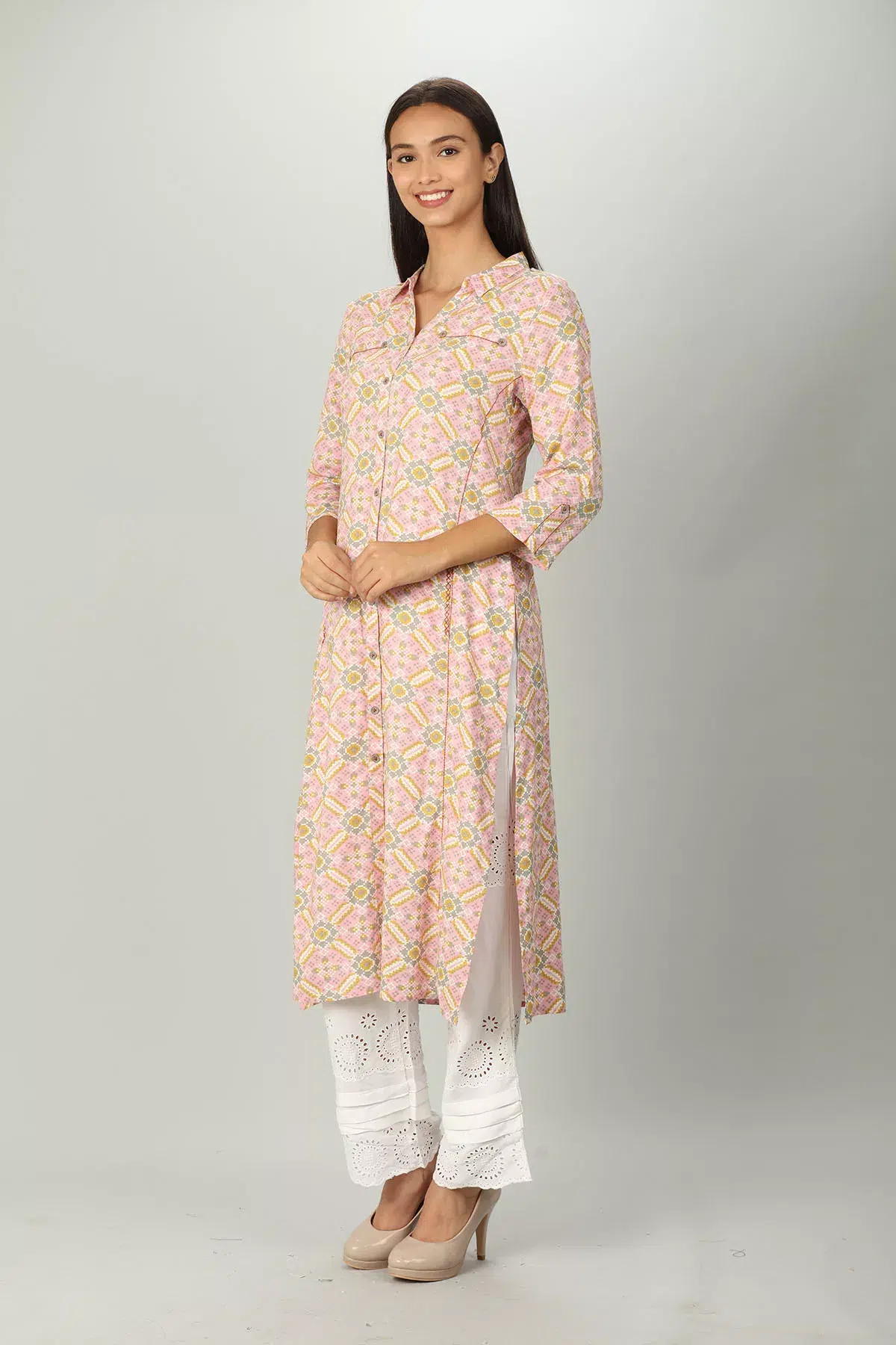 Printed Kurti In Pink Colour For Women