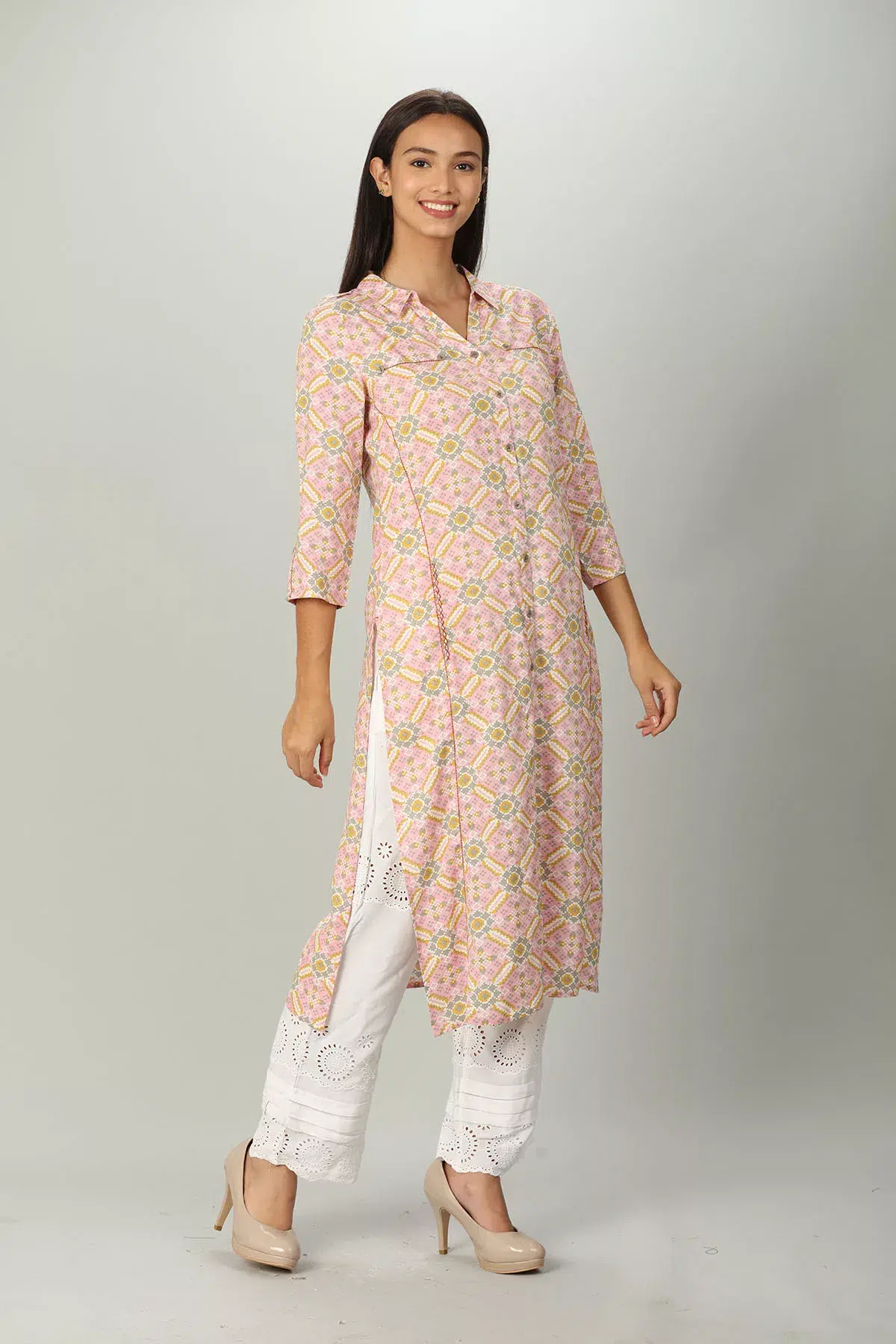 Printed Kurti In Pink Colour For Women
