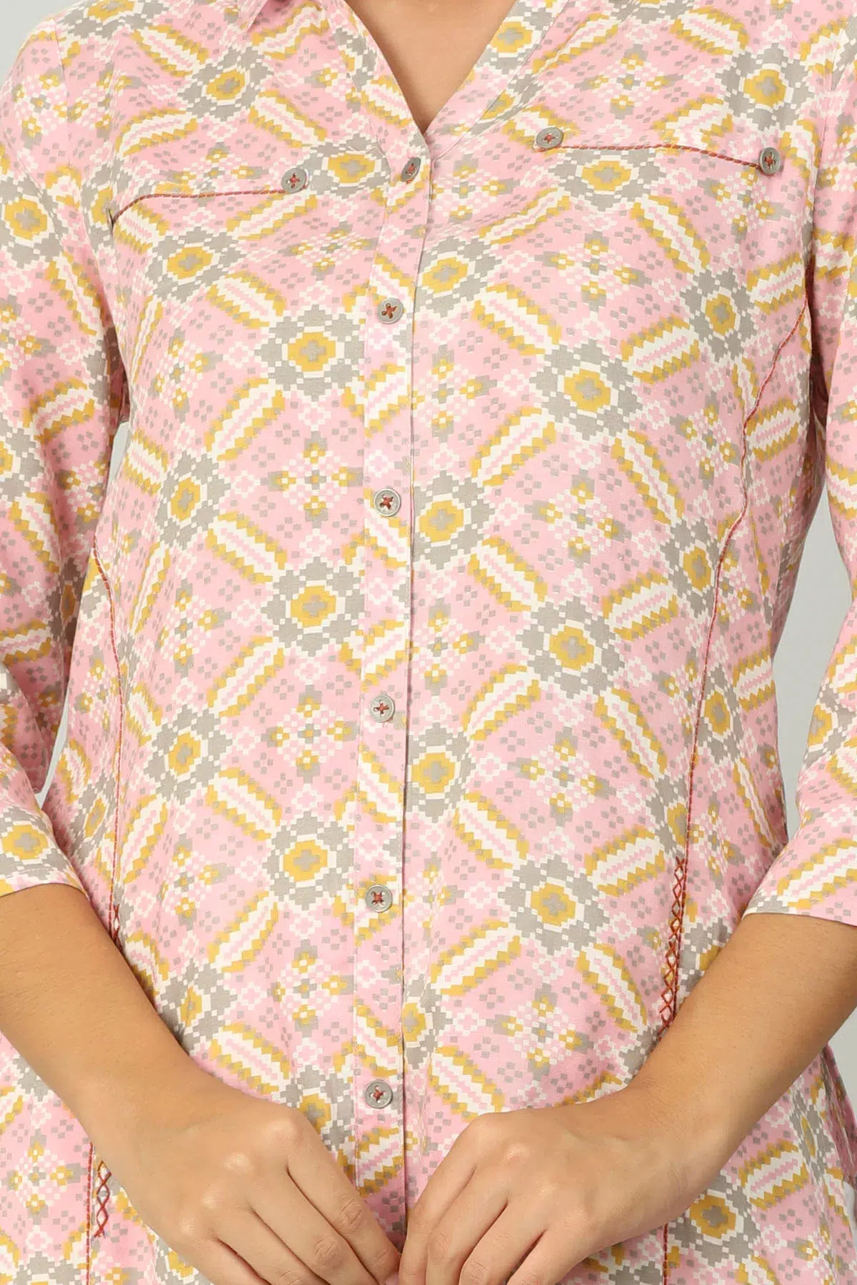 Printed Kurti In Pink Colour For Women
