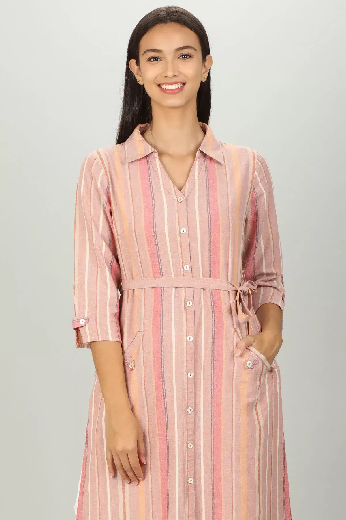 Stripe Kurti In Pink Colour For Women