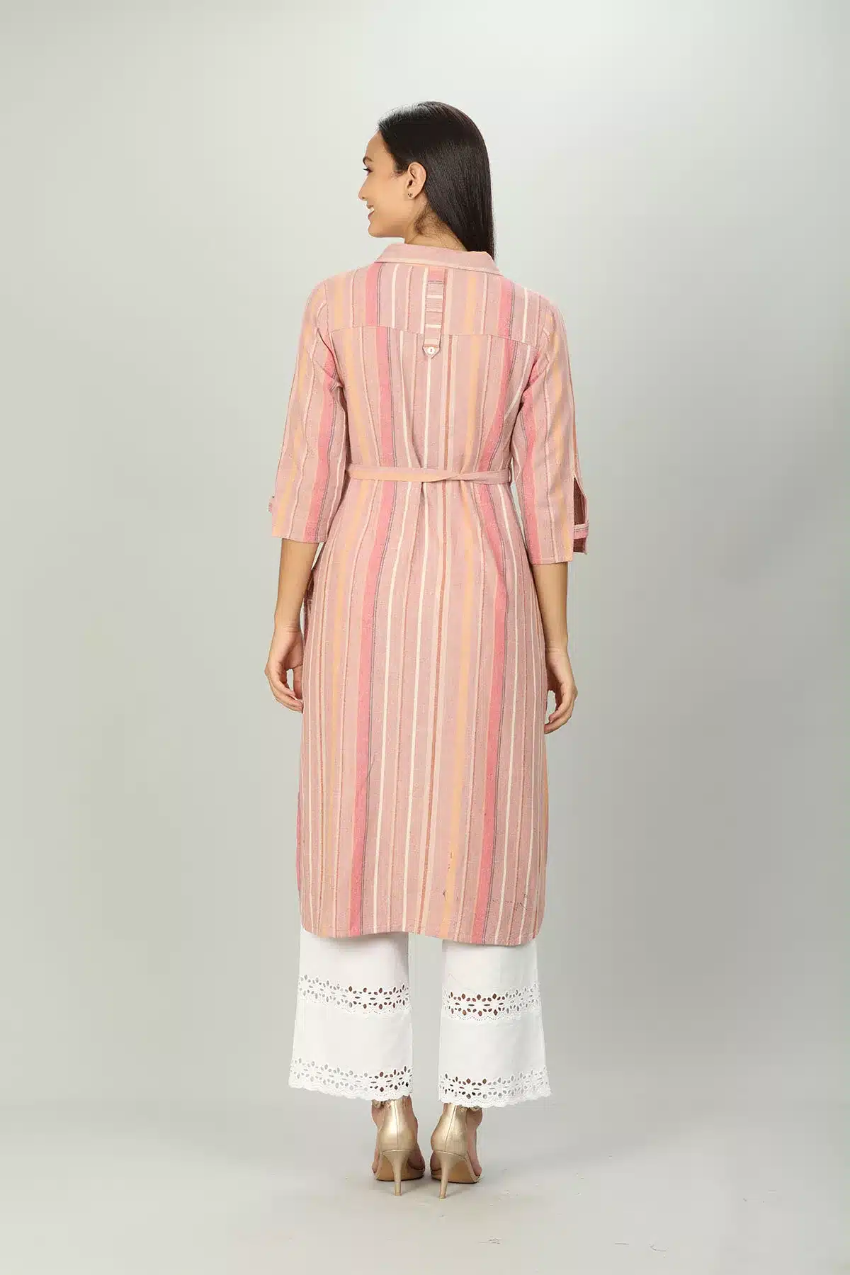 Stripe Kurti In Pink Colour For Women
