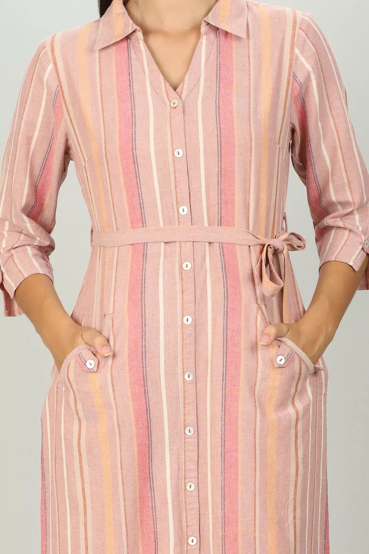 Stripe Kurti In Pink Colour For Women