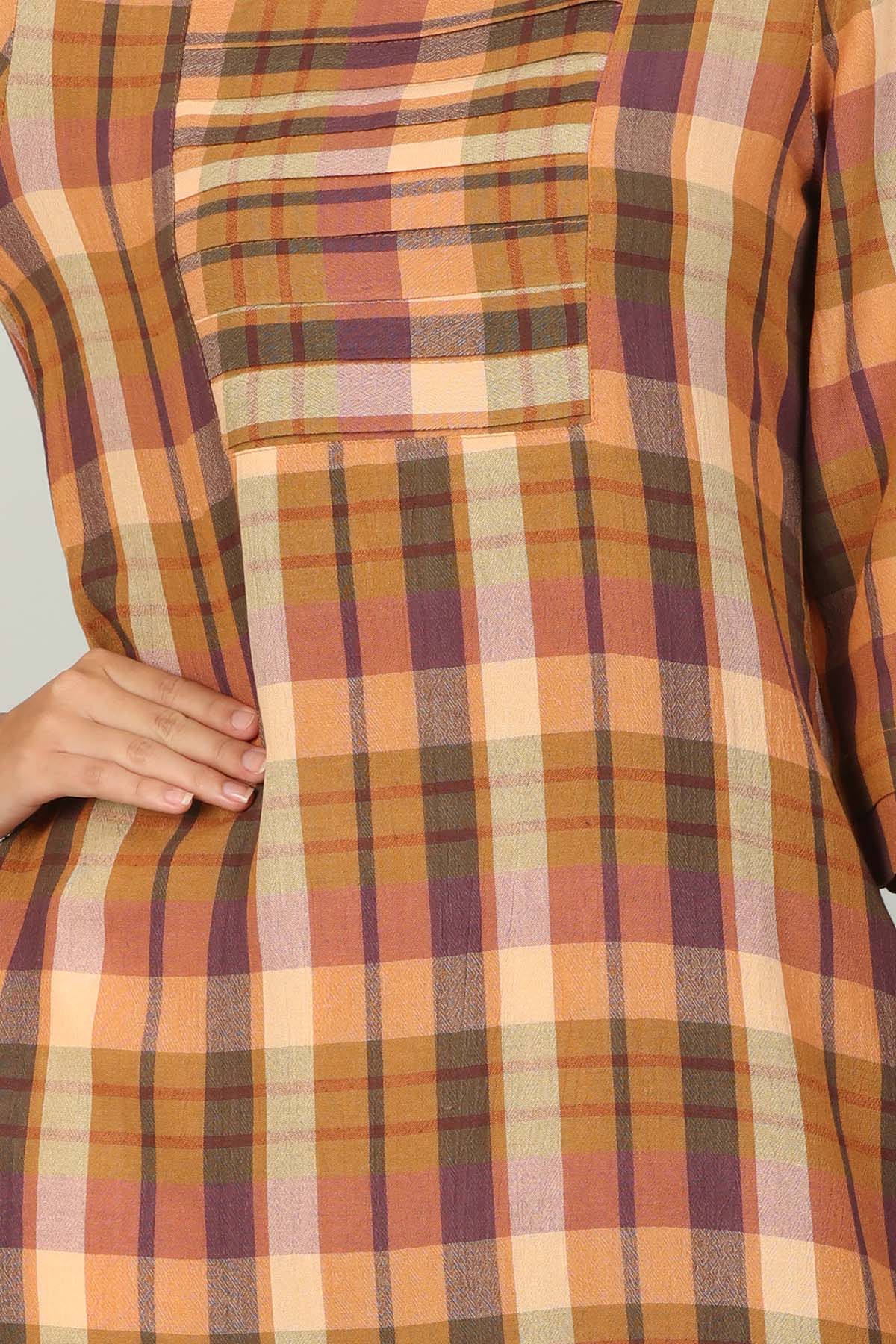 Checks Brown Kurtis For Women