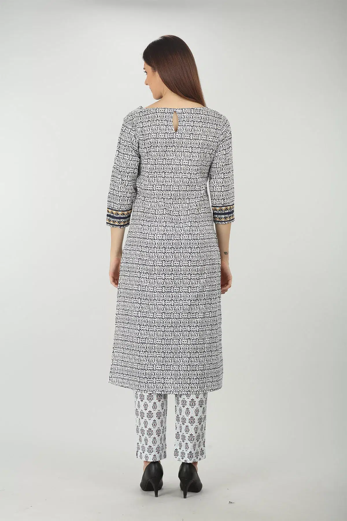 White Printed Kurta For Women