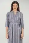 Striped Cool Grey Kurta For Women