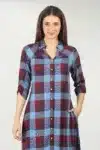 Blue Checks Kurta For Women