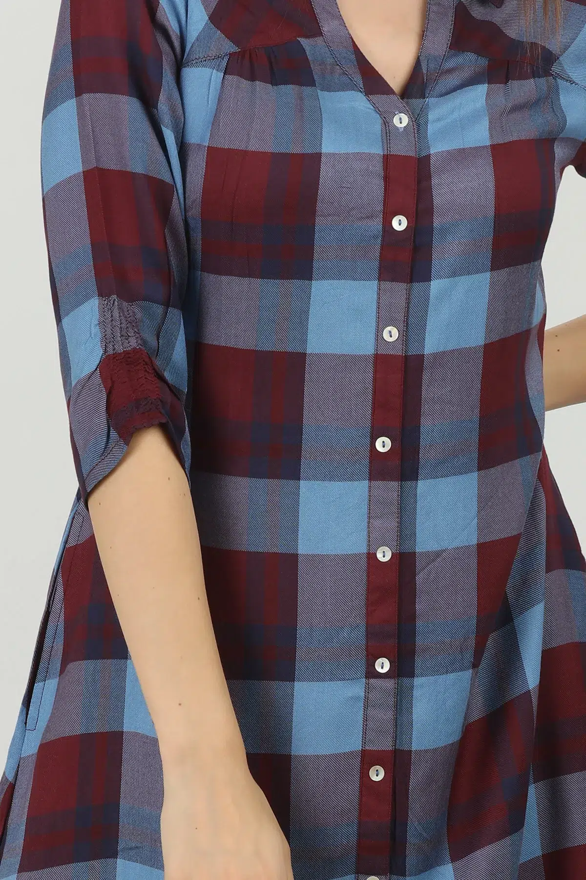 Blue Checks Kurta For Women
