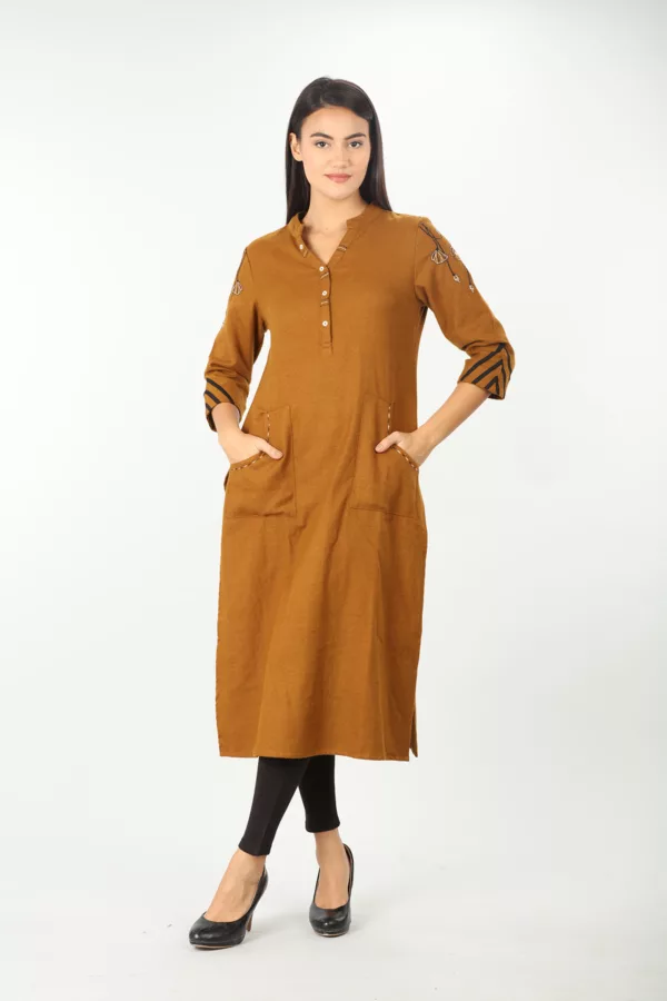 Solid Brown Kurtis For Women