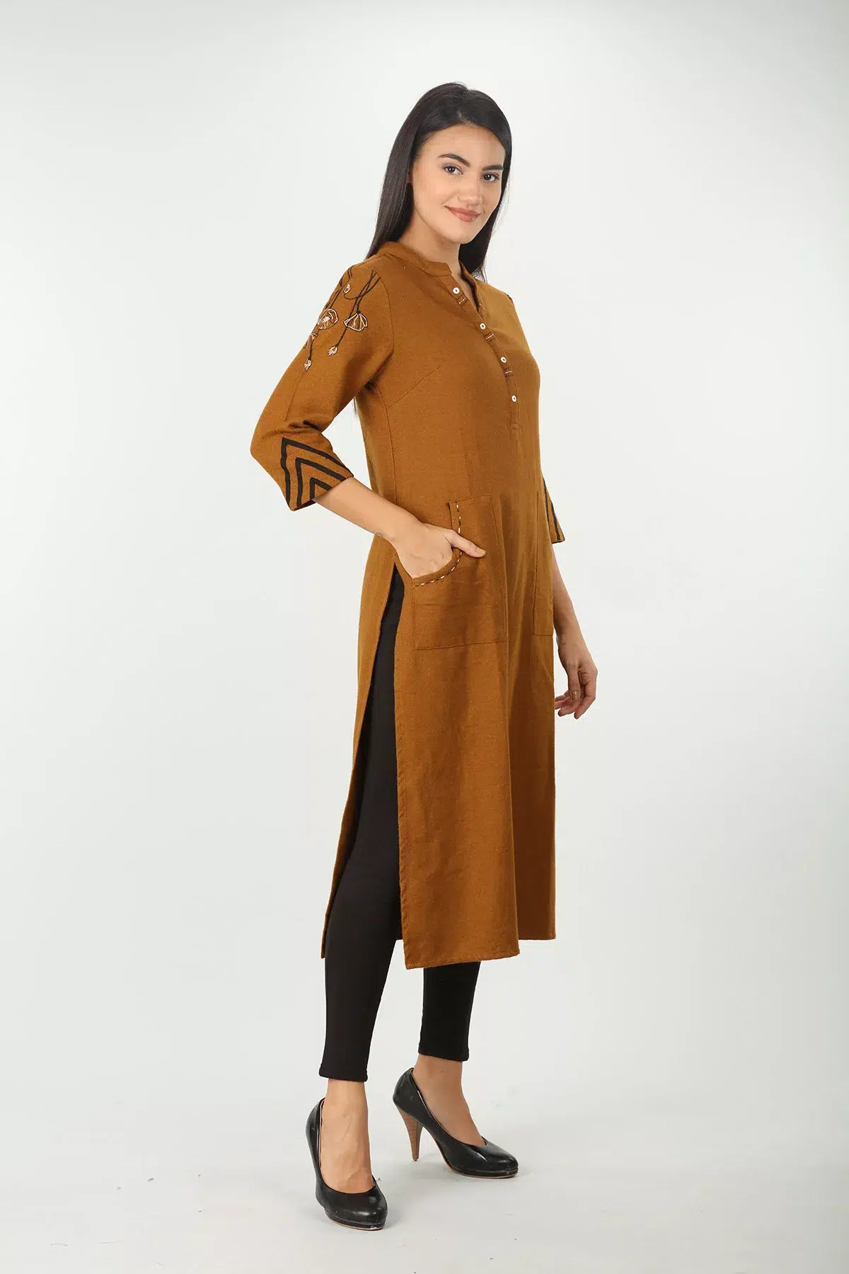 Solid Brown Kurtis For Women