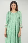 Printed Sea Green Kurta For Women
