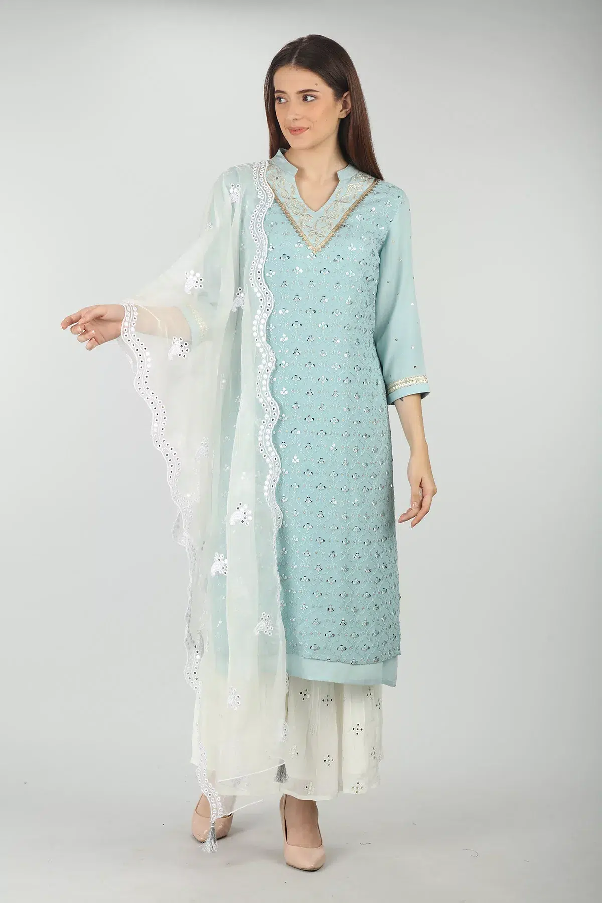 Light Blue Kurta For Women