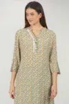 Printed Yellow Kurta For Women