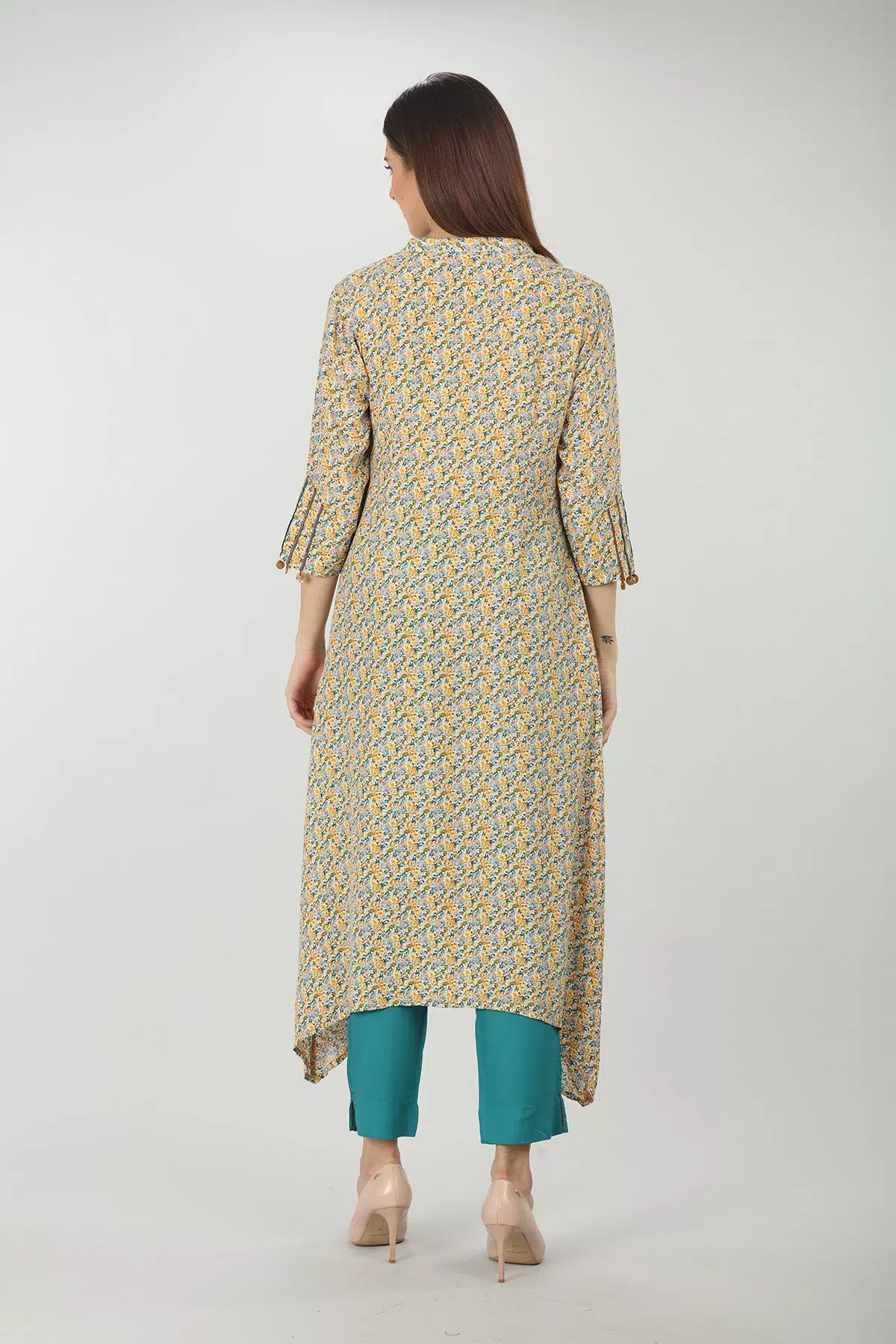 Printed Yellow Kurta For Women