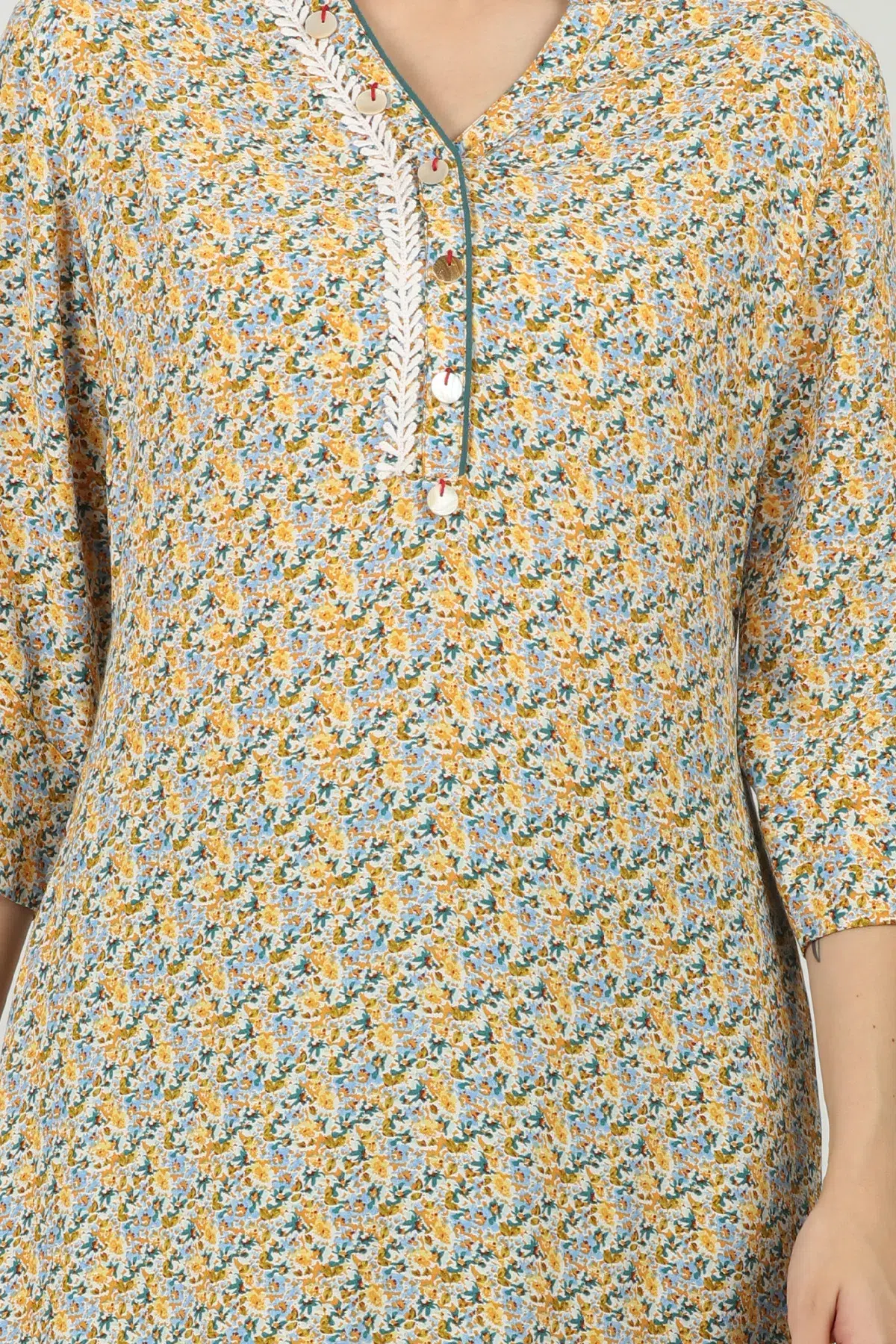 Printed Yellow Kurta For Women