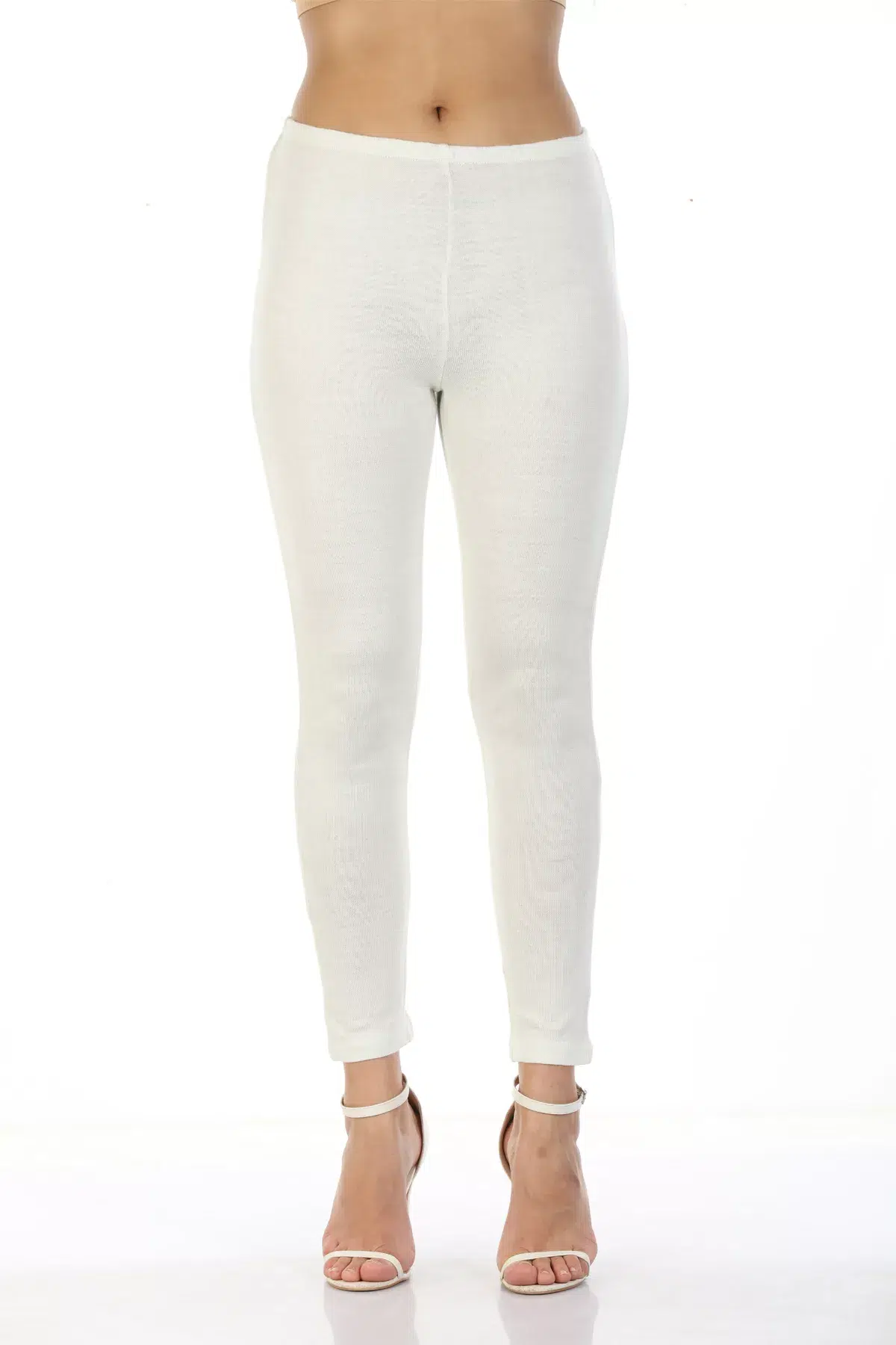 Off white SOLID ANKLE LENGTH SLACKS
