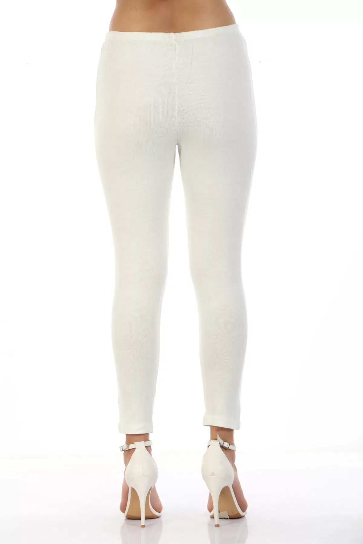 Off white SOLID ANKLE LENGTH SLACKS - Image 4