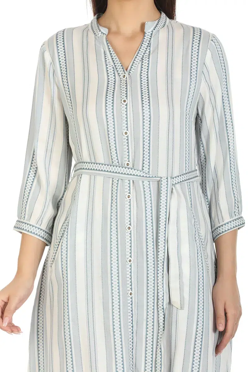 Striped Grey Dress Women