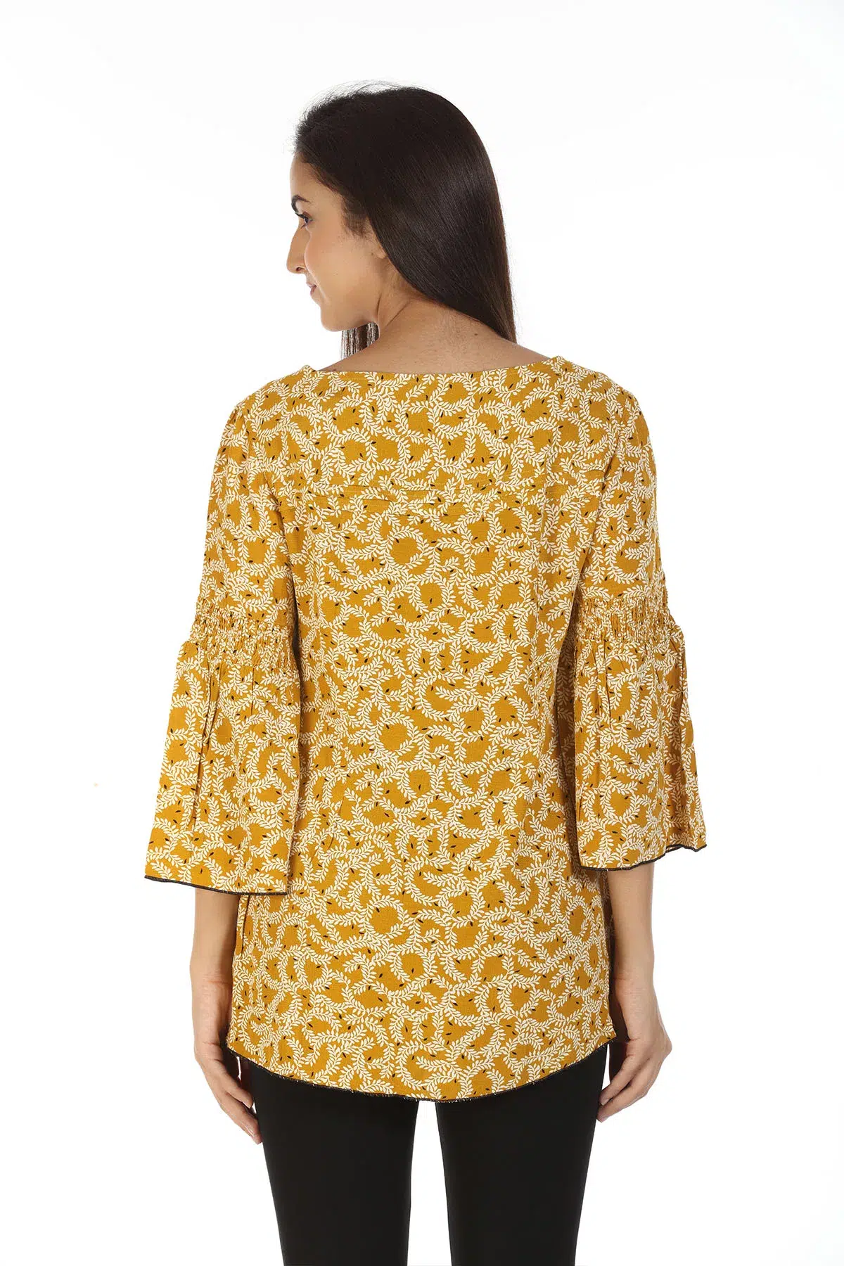 Printed Mustard Colour Top For Women