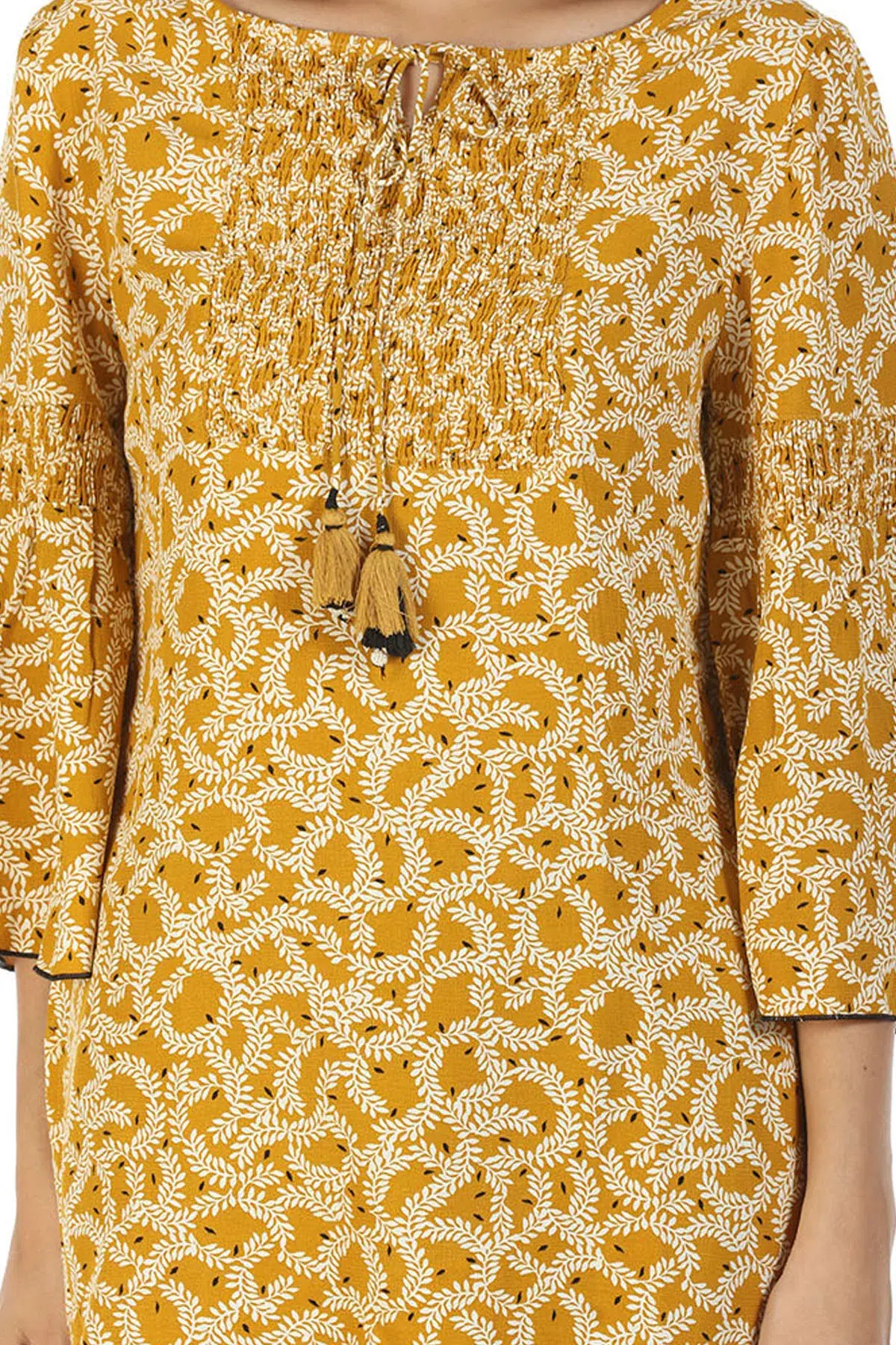 Printed Mustard Colour Top For Women