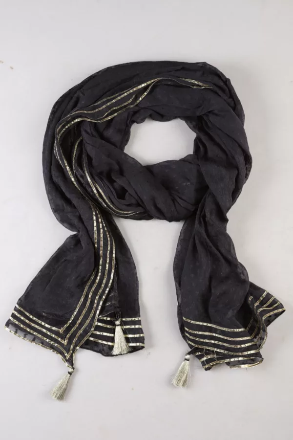 Dark Grey Dupatta For Women