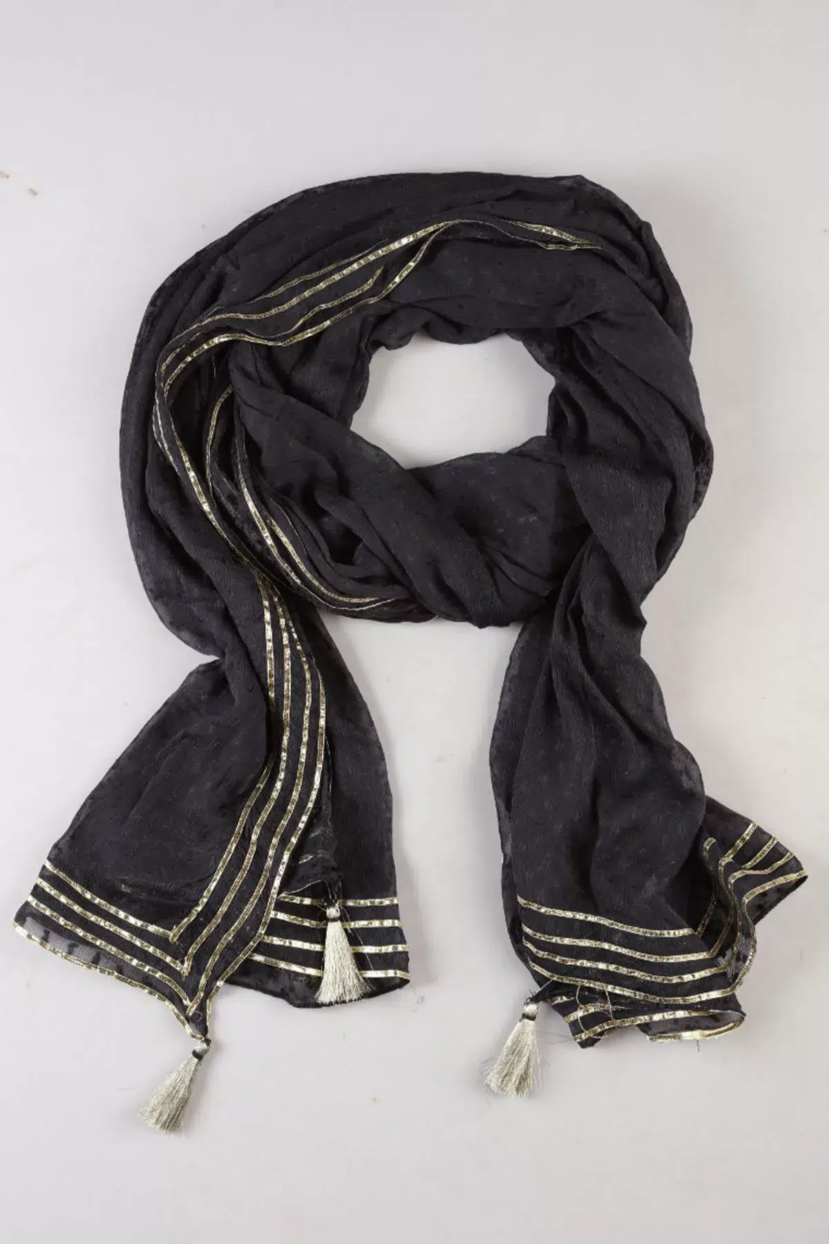 Dark Grey Dupatta For Women