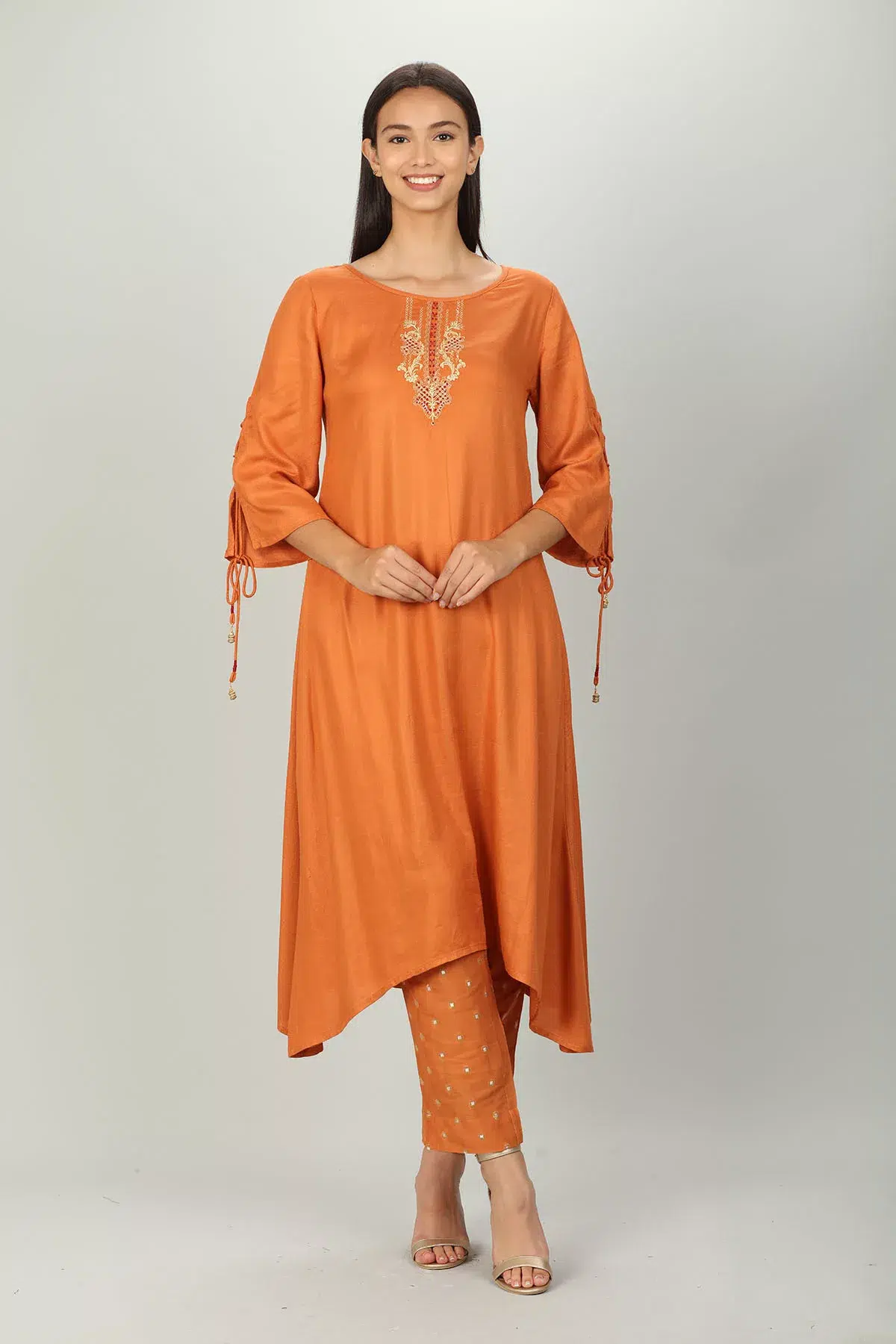 Orange Kurta For Ladies