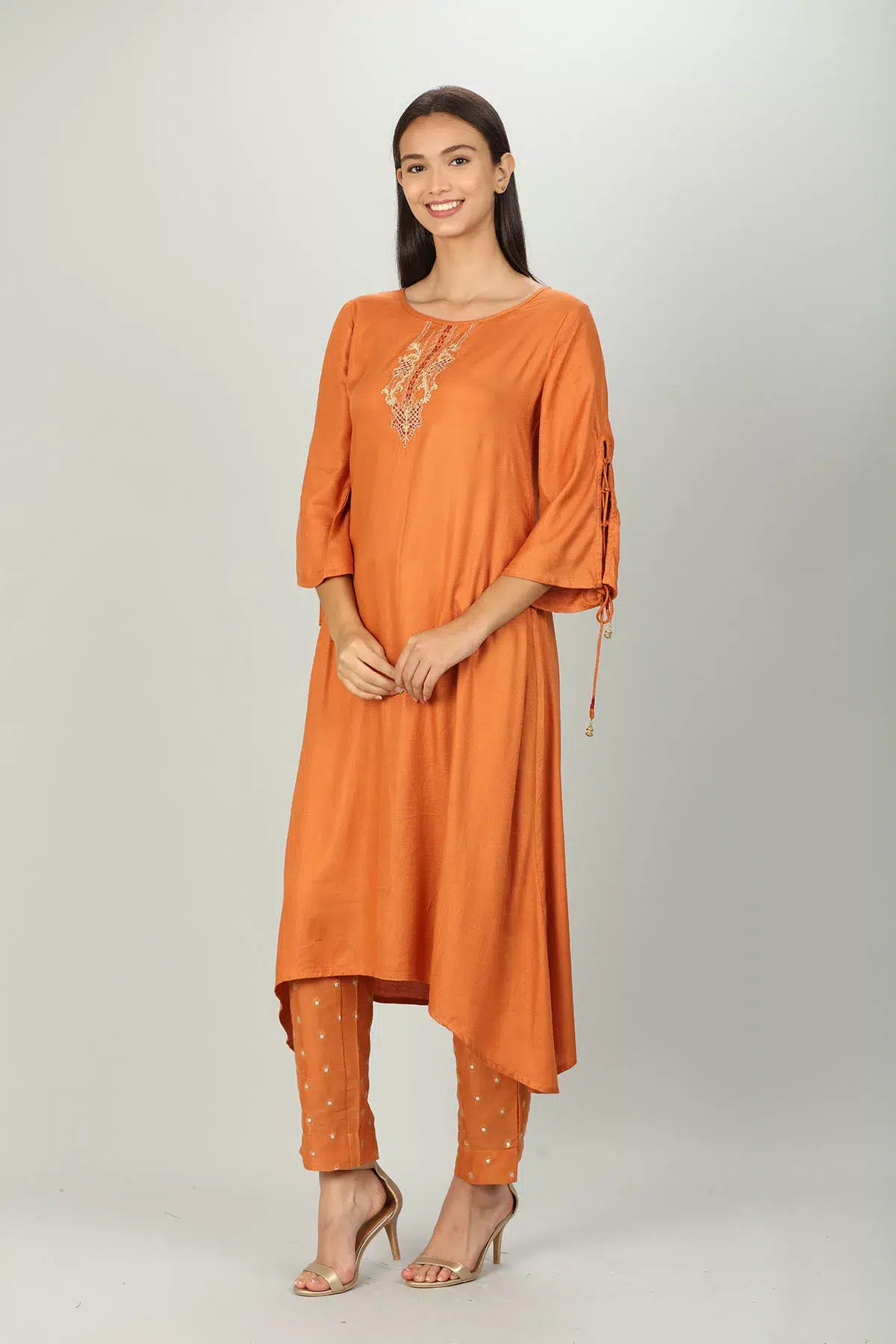 Orange Kurta For Ladies