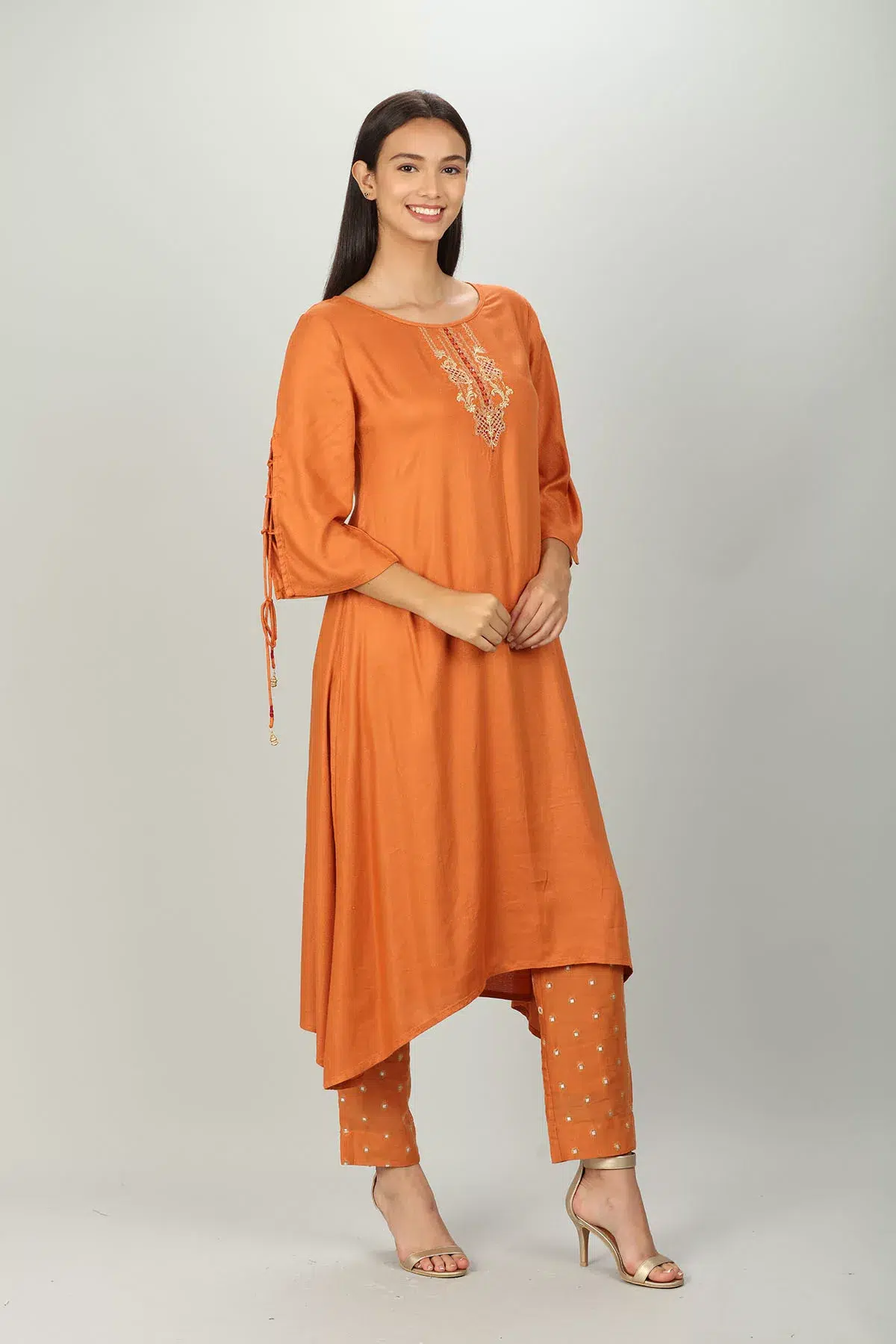 Orange Kurta For Ladies