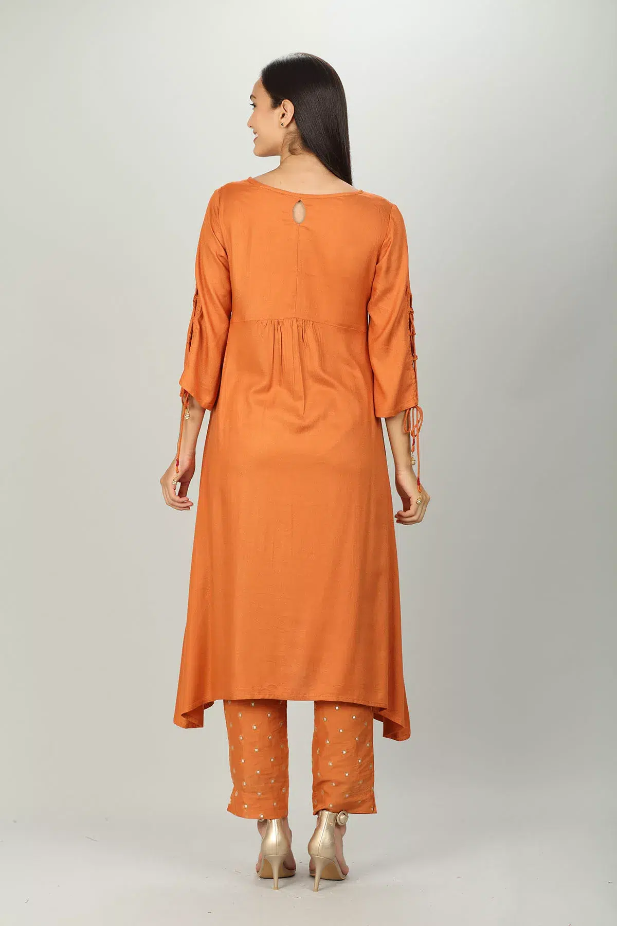 Orange Kurta For Ladies