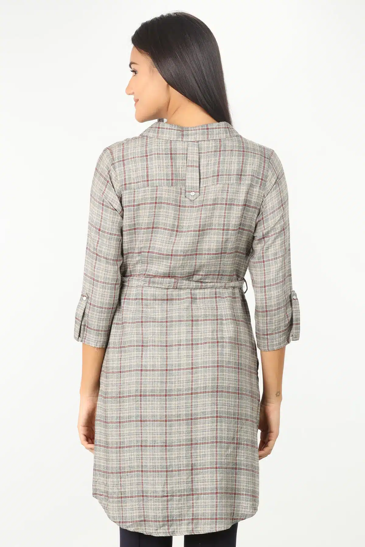 Grey Embroidered Tunic For Ladies