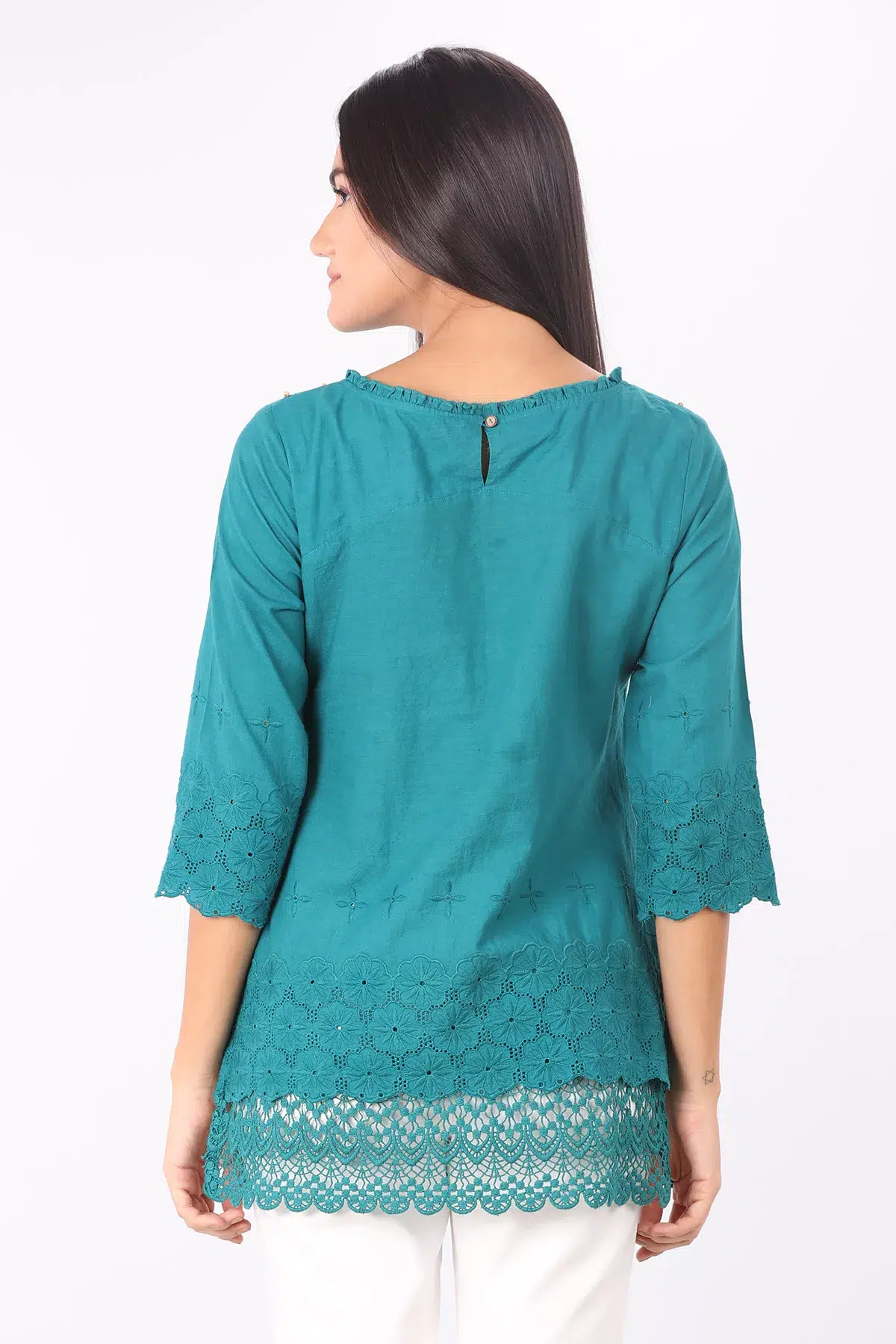 Pintuck Dark Blue Colour Top For Women