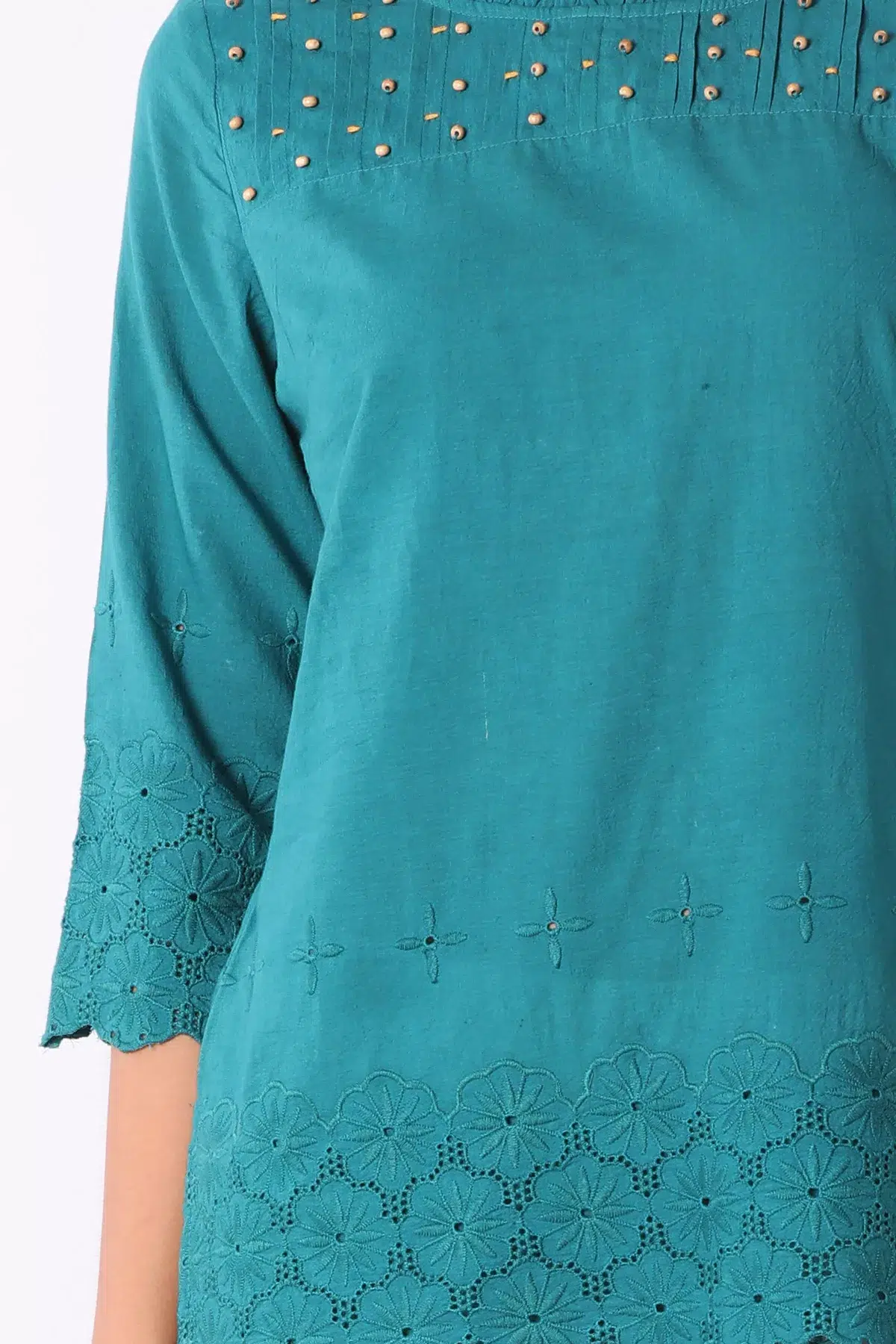 Pintuck Dark Blue Colour Top For Women