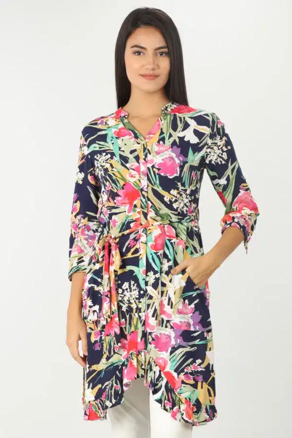 Printed Blue Tunic For Women
