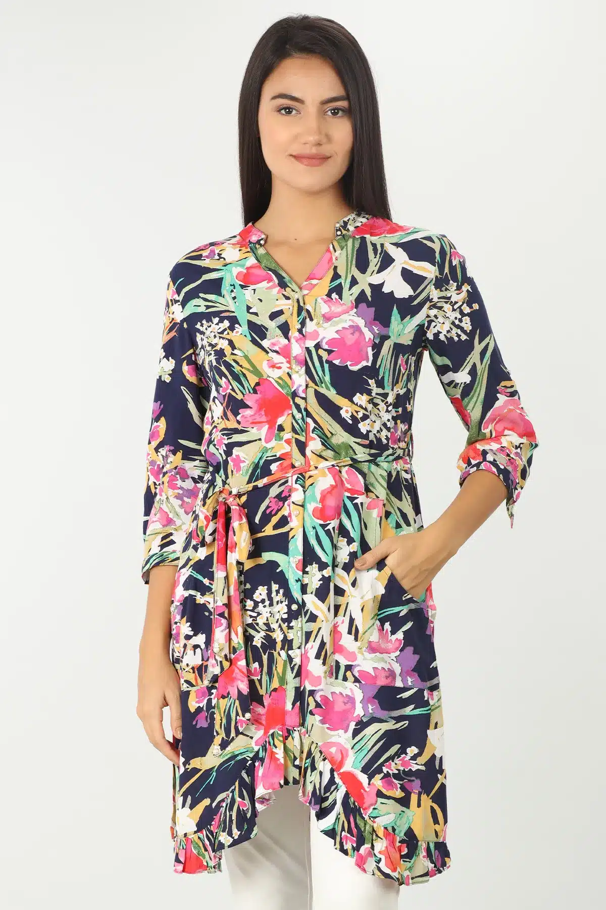 Printed Blue Tunic For Women