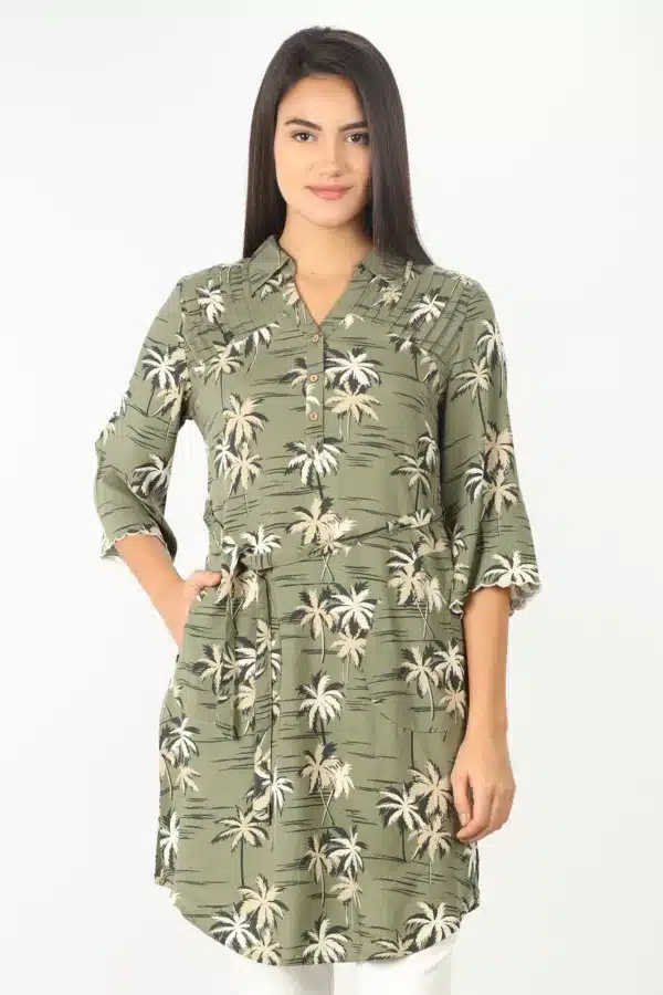 Printed Sage Green Tunics For Women