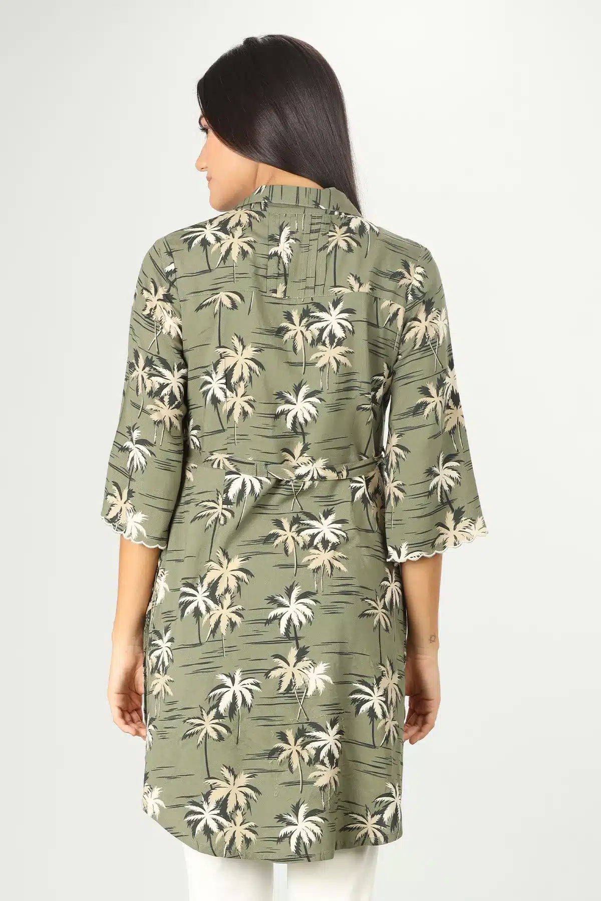 Printed Sage Green Tunics For Women