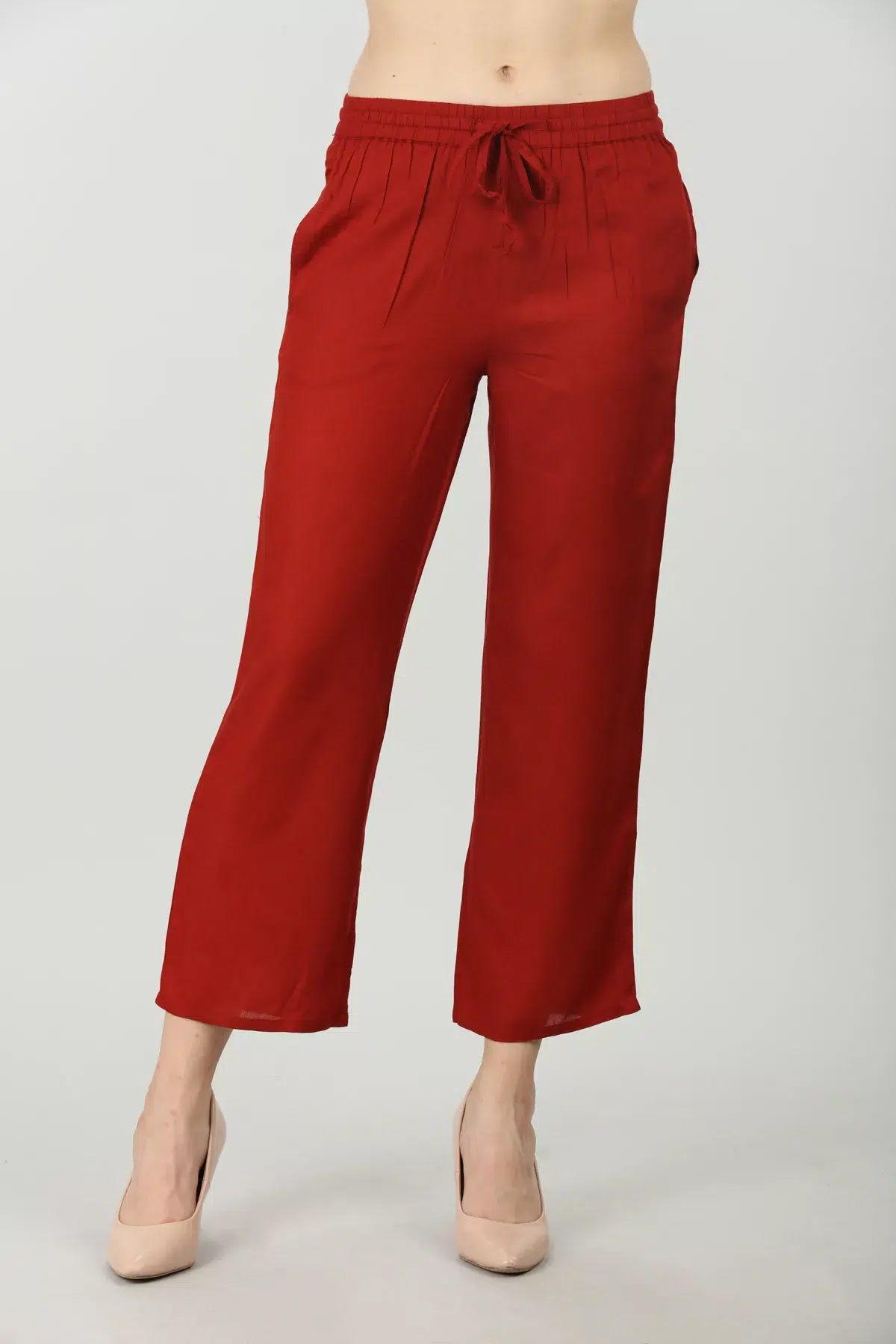 Dark Brick Red Plazo For Women