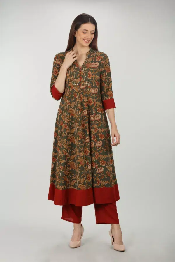 Dark Brick Red Plazo For Women