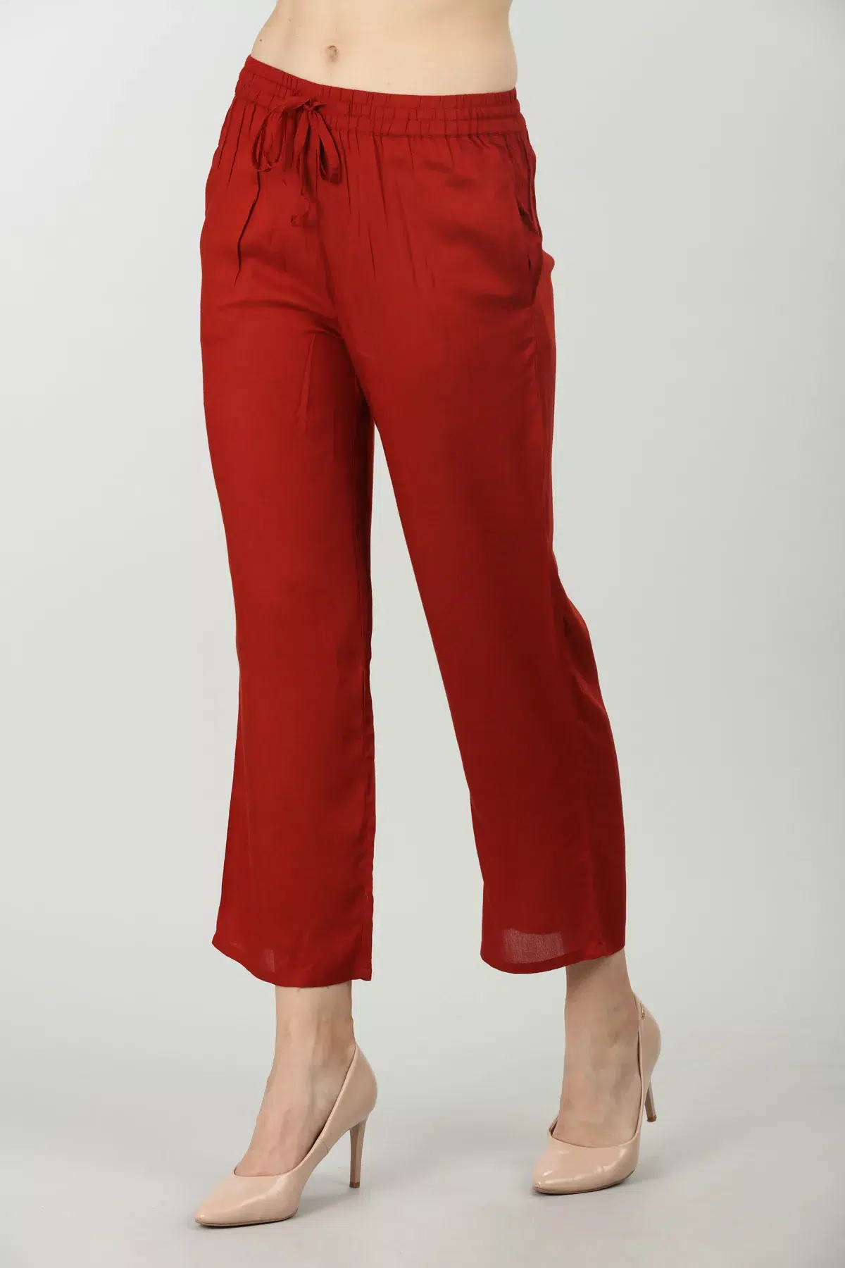 Dark Brick Red Plazo For Women