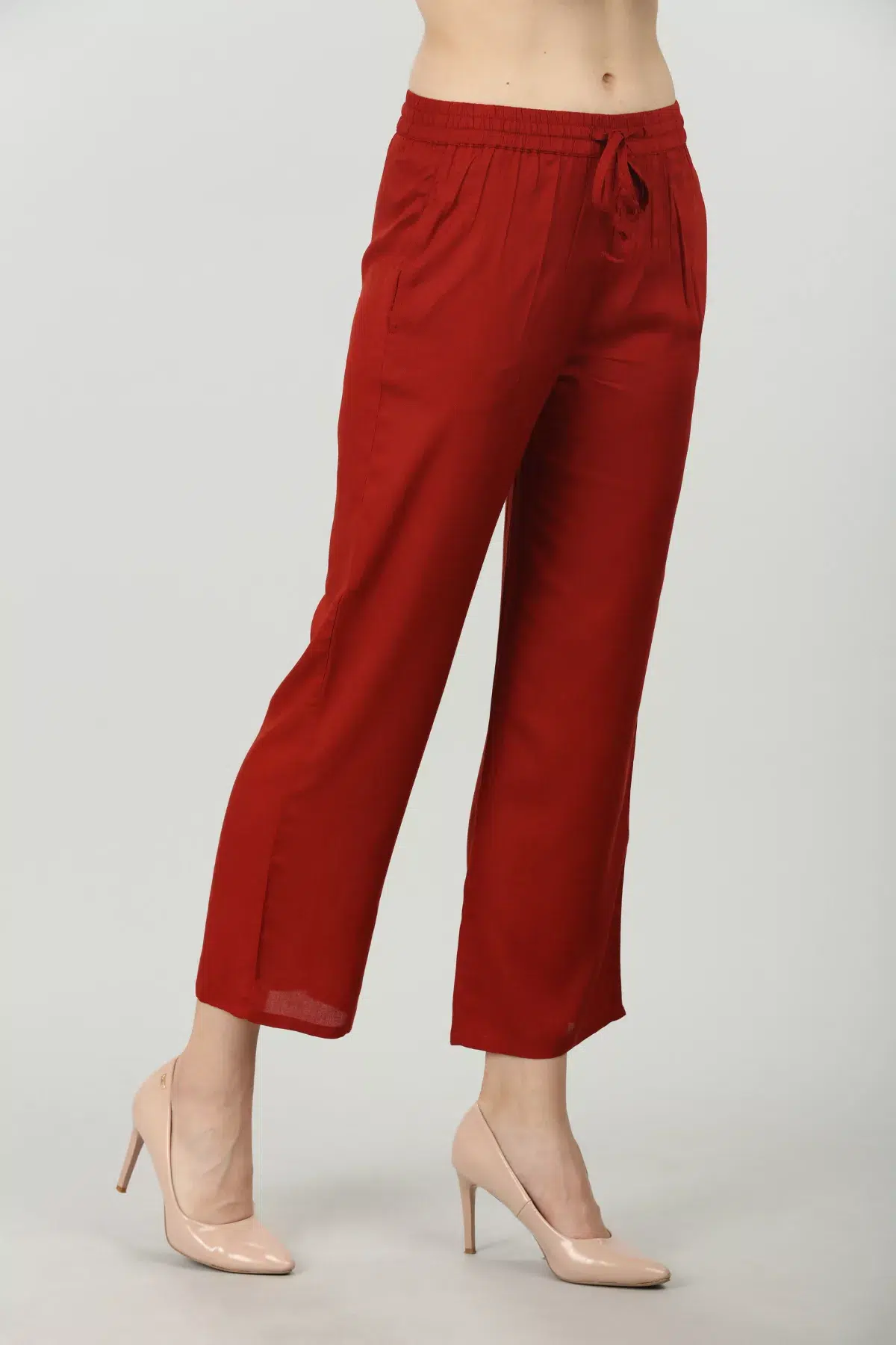 Dark Brick Red Plazo For Women