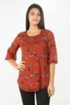 Printed Rust Red Top For Women