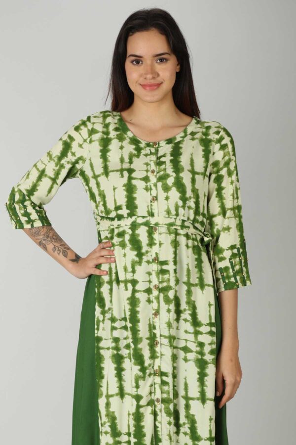 Printed Green Dress Women