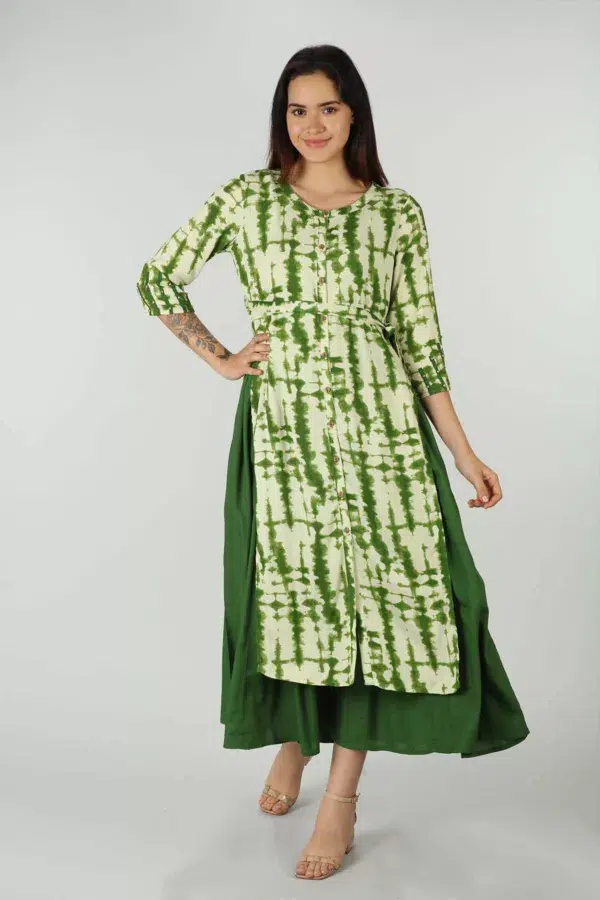 Printed Green Dress Women