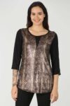 Snake Printed Black Top Women