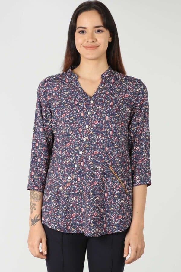 Printed Blue Top For Women