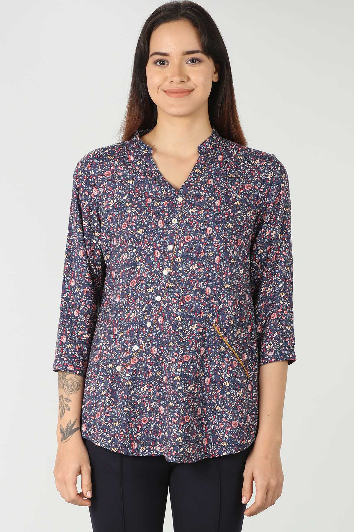 Printed Blue Top For Women